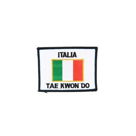 TOPPA BANDIERA ITALIA GRANDE CON SCRITTA TAEKWONDO