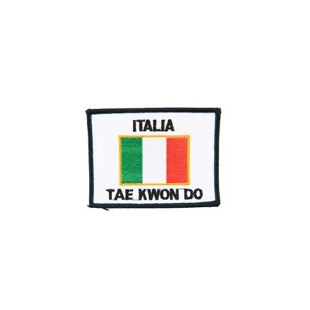 TOPPA BANDIERA ITALIA GRANDE CON SCRITTA TAEKWONDO