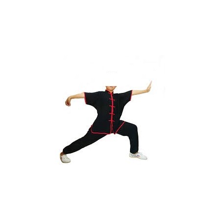 UNIFORME DI KUNG FU-GF-TRAINING NERA ASOLE ROSSE
