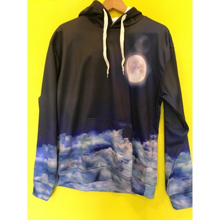 FELPA CON CAPPUCCIO CON STAMPA FANTASIA