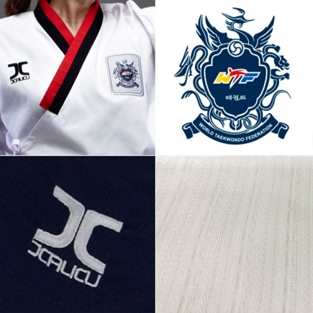 DOBOK-JC-CLUB FORME UOMO POOM COLLO ROSSO/NEROOMOLOGATO WT